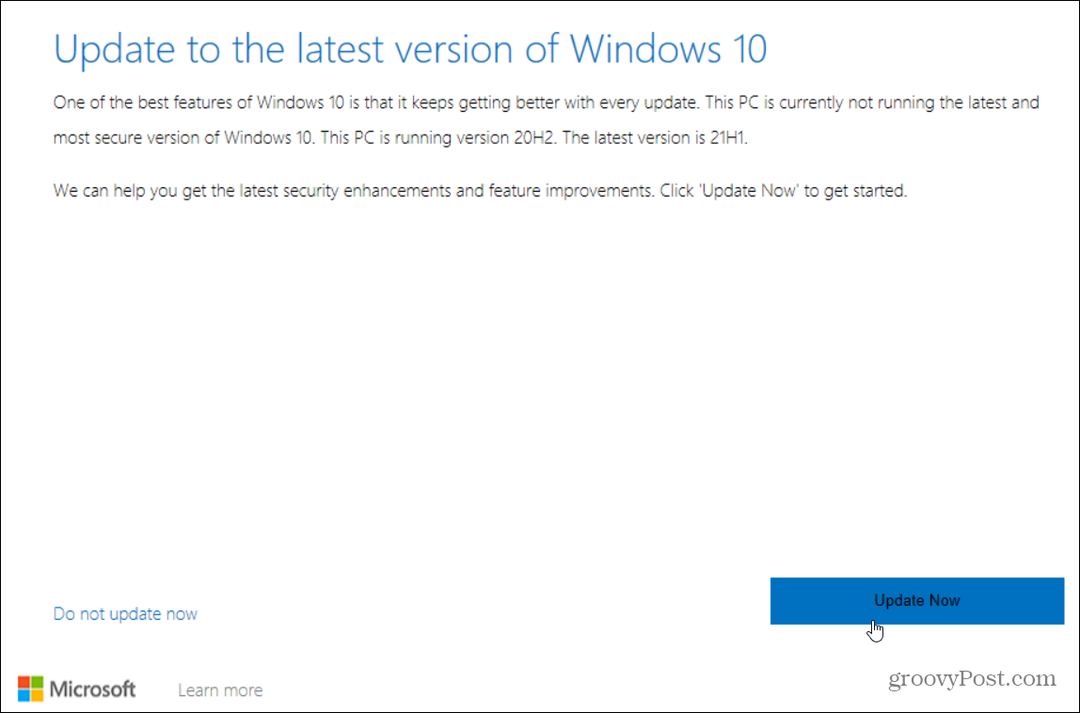 обновить до последней версии Windows 10