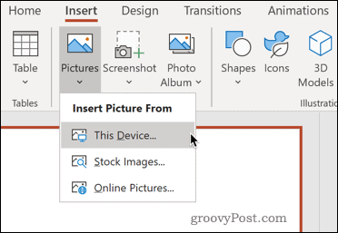 Вставка картинки с вашего устройства в PowerPoint