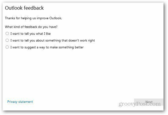 Как отправить отзыв о Outlook.com в Microsoft