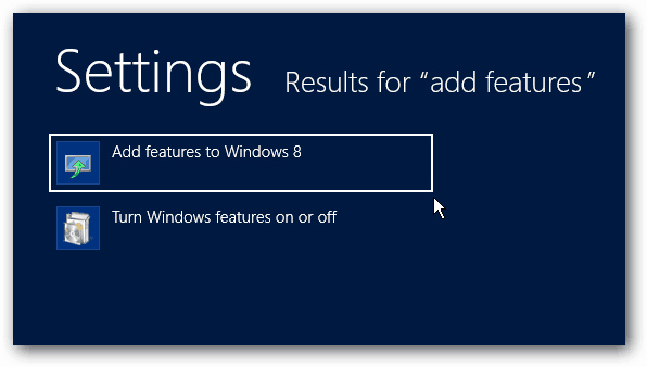 Добавить функции в Windows 8