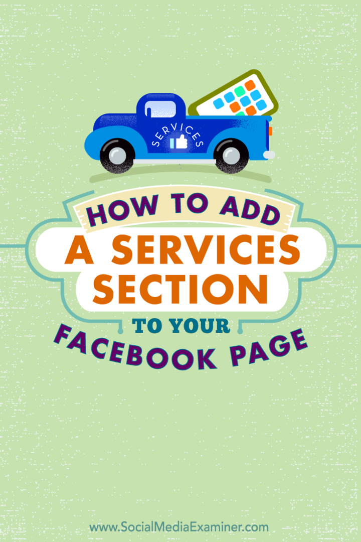 Как добавить раздел услуг на свою страницу в Facebook: Social Media Examiner