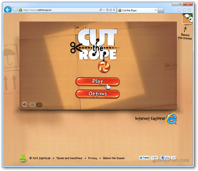 Сыграйте в HTML5 веб-версию Cut the Rope в IE 9