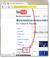 создать новый список воспроизведения на YouTube со страницы видео и плейлистов