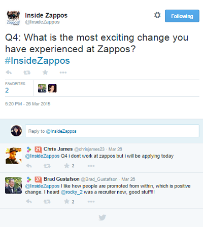 zappos #insidezappos твит чат