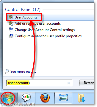 доступ к учетным записям пользователей в Windows 7