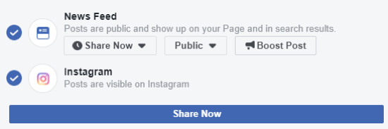 Как сделать кросс-публикацию в Instagram из Facebook на рабочем столе, шаг 1, убедитесь, что вы можете публиковать сообщения в Instagram из Facebook