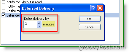 Правило Outlook - установить отложенное время доставки