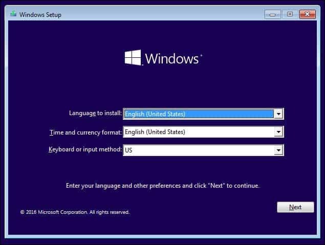 Установка Windows 2