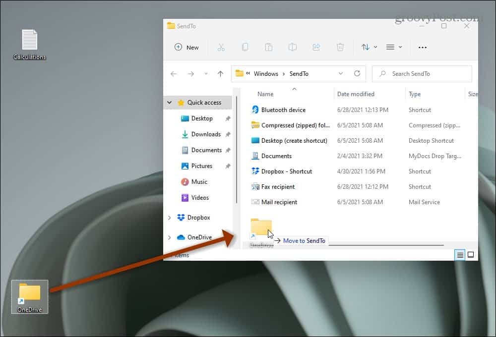 Как добавить элементы в меню отправки в Windows 11