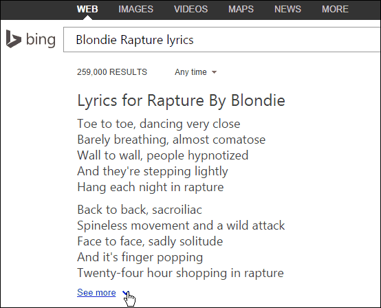 Bing Тексты песен