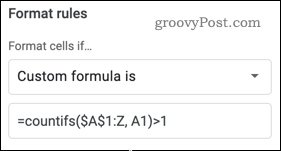 Формула COUNTIFS в Google Sheets