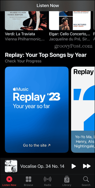 Apple Music Replay раздел