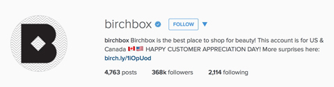 birchbox instagram профиль биография