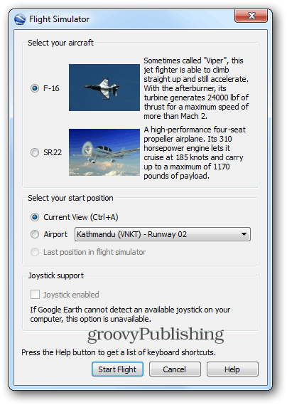 Google Earth Flight Simulator