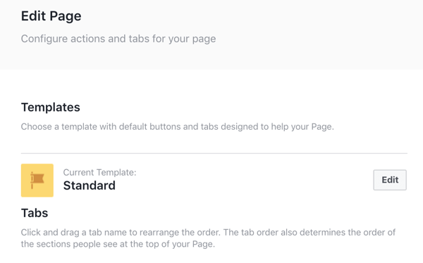 Нажмите кнопку «Изменить» рядом с полем «Шаблоны», чтобы просмотреть параметры шаблона Facebook.