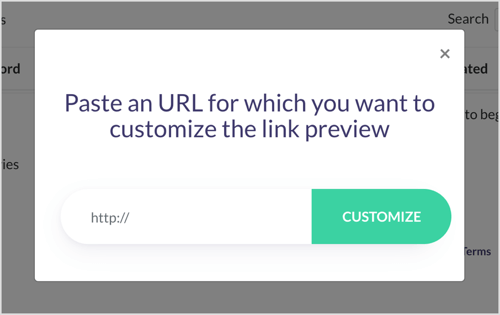 Вставьте URL-адрес своего сообщения в блоге или целевой страницы в ShareKit. 