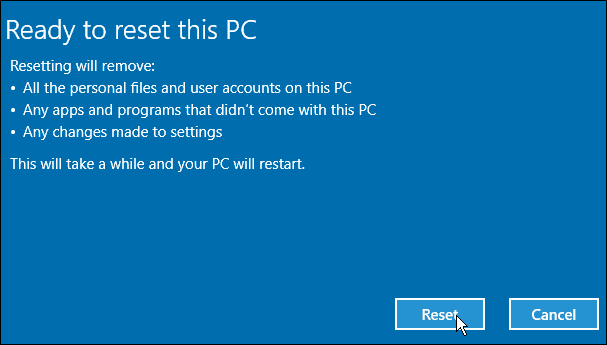 Сброс Windows 10 ПК
