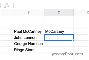 Извлеченный текст в Google Sheets