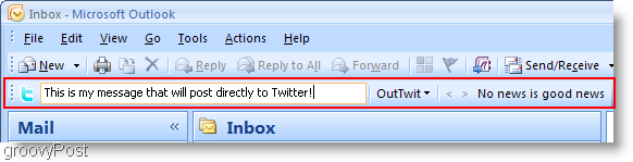 Твиттер внутри Outlook OutTwitch 