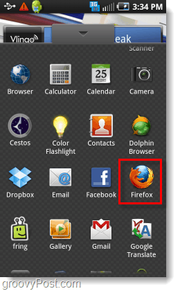 Firefox из ящика приложения