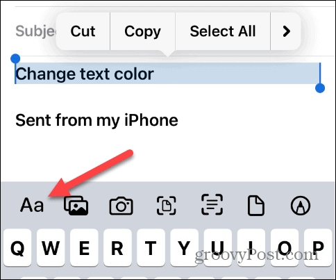 Изменить цвет текста на iPhone