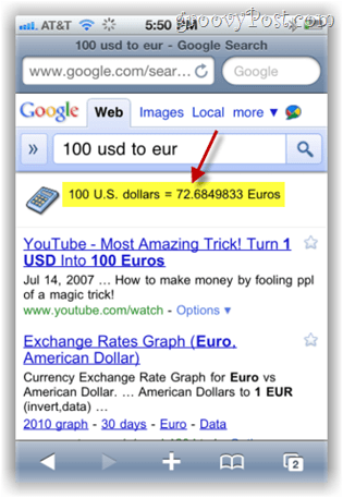 google.com поиск конвертер валют на мобильном телефоне iphone