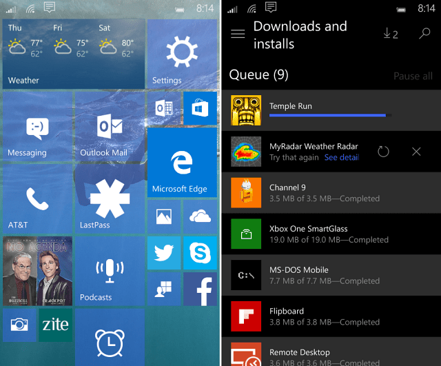 Windows 10 Mobile Build 10149 Визуальный обзор новых функций