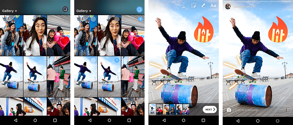 Пользователи Android теперь могут загружать сразу несколько фото и видео в свои истории в Instagram.