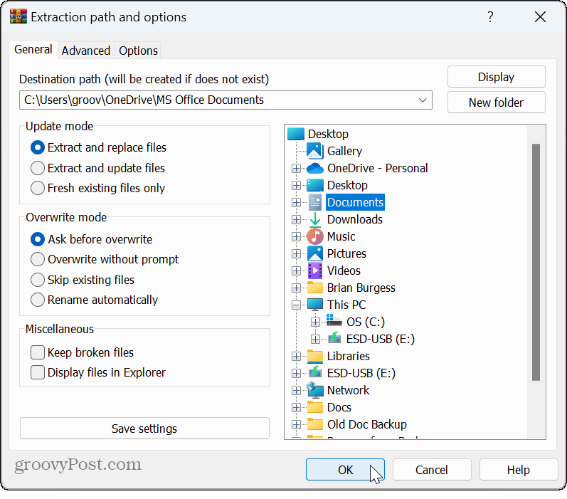 Открыть файлы RAR в Windows 