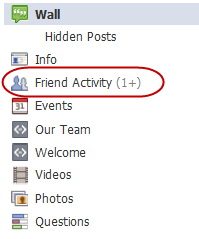 активность друзей на странице facebook