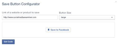 кнопка сохранения facebook установлена ​​на url