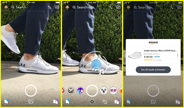 Snapchat тестирует новый способ поиска товаров на Amazon прямо с камеры Snapchat.