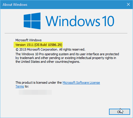 Windows 10 Версия 10586.29