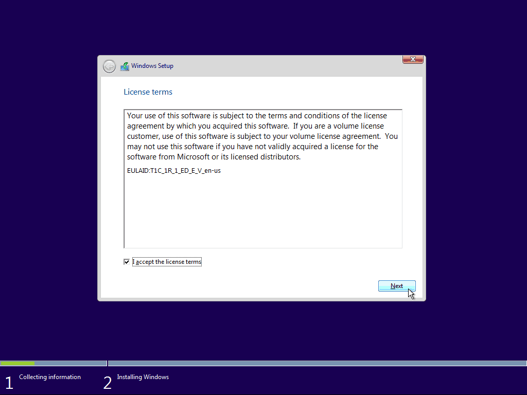 03 EULA Windows 10 Чистая установка