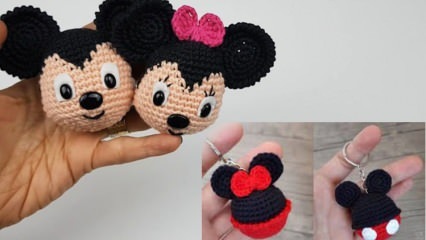 Как сделать Amigurumi Minnie и Mickey Mouse Keychain? Изготовление брелка микки маус