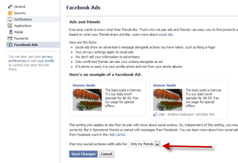 настройки рекламы в фейсбуке