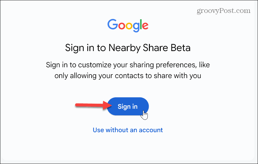 Google Nearby Share в Windows 11