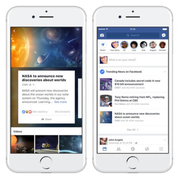 Facebook переработал страницу результатов «Тенденции» на iPhone и тестирует новый способ, чтобы пользователям было проще находить список актуальных тем в ленте новостей.