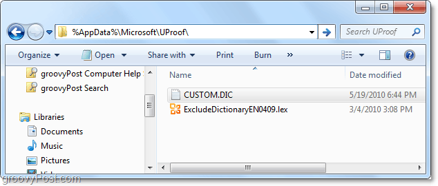 реальное расположение файла custom.dic для офиса 2010