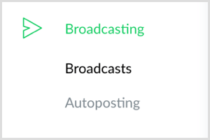 В ManyChat слева нажмите на опцию Broadcasting.