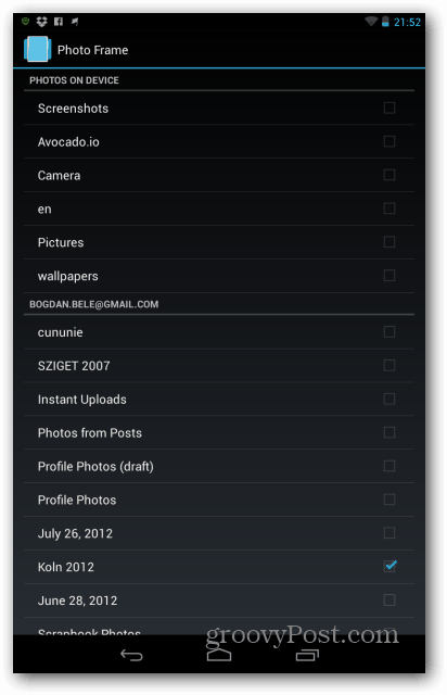 Nexus 7 папок для фоторамок