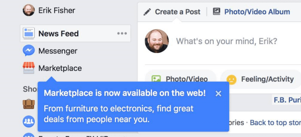 Facebook Marketplace теперь доступен на рабочем столе.