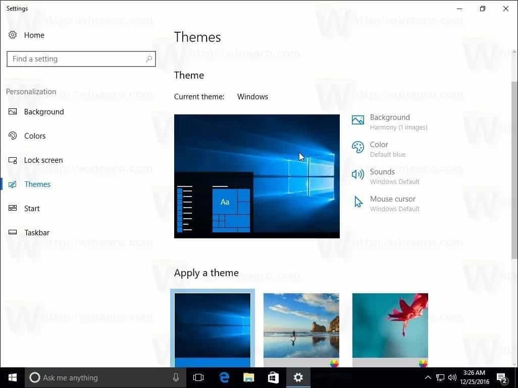 Темы Windows 10 Creators Обновление 1703
