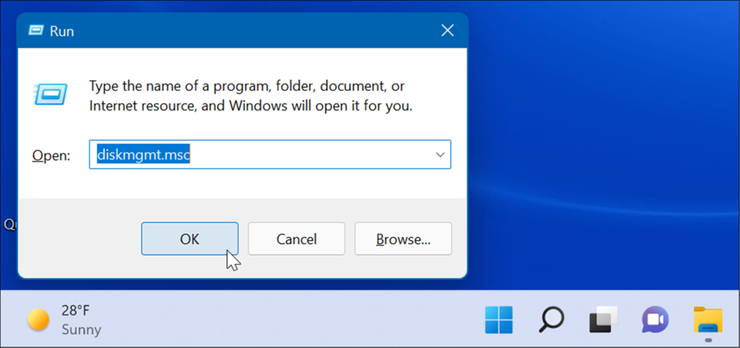 запустить открытое управление дисками в windows 11