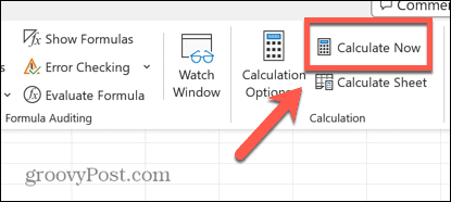 excel кнопка рассчитать сейчас