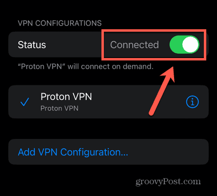 iphone vpn подключен коммутатор