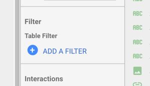 Используйте Google Data Studio для анализа вашей рекламы в Facebook, шаг 17, возможность добавить фильтр под фильтр и фильтр таблицы