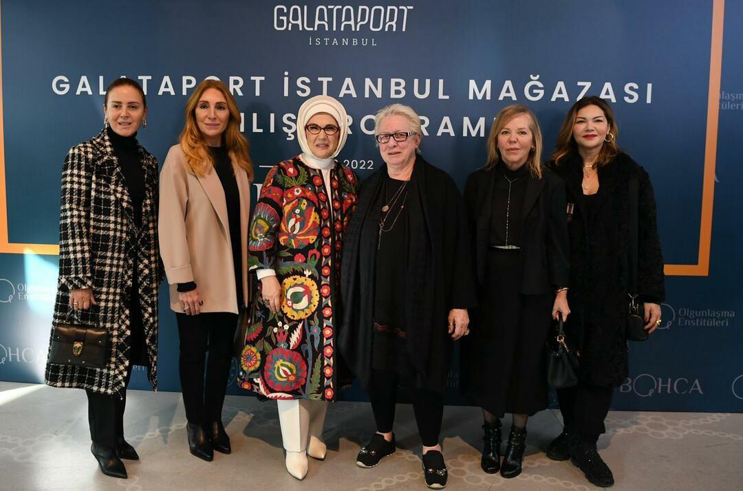 Эмине Эрдоган перерезала ленточку на открытии магазина Galataport Istanbul Bohça