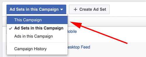 менеджер рекламы в фейсбуке выберите кампанию