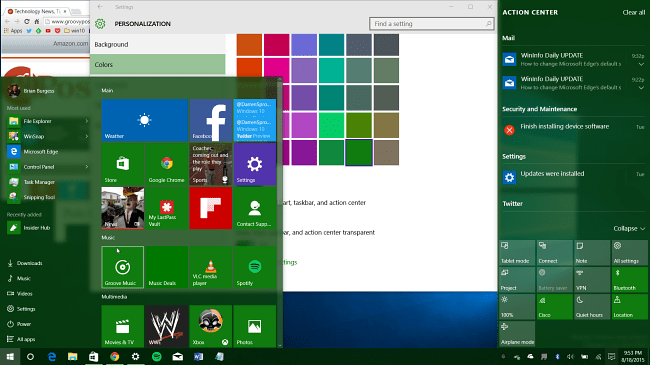 Взгляд на новые параметры цвета в Windows 10